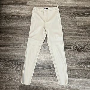 Zara faux leather cream skinny pants Medium